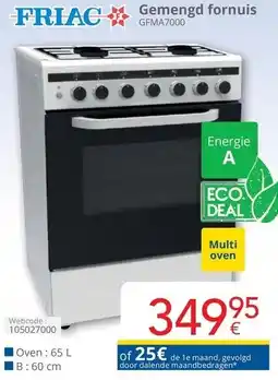Eldi FRIAC Gemengd fornuis GFMA7000 aanbieding