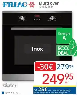 Eldi FRIAC Multi oven IOM 5219 IX aanbieding
