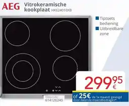 Eldi AEG Vitrokeramische kookplaat HK624010XB aanbieding
