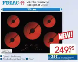 Eldi FRIAC Vitrokeramische kookplaat VST7820 aanbieding