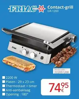 Eldi Friac Contact Grill GR-1200 aanbieding
