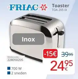 Eldi Friac Toaster TOA 205 IX aanbieding