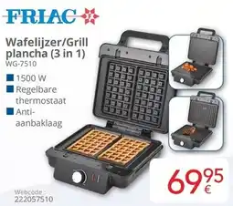 Eldi FRIAC Wafelijzer / Grill Plancha 3 in 1 WG-7510 aanbieding