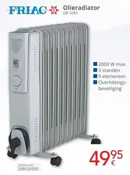 Eldi Friac Olieradiator OR 1091 aanbieding