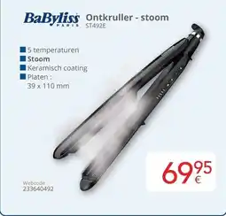 Eldi BaByliss Ontkruller Stoom ST492E aanbieding