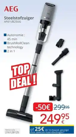 Eldi AEG Steelstofzuiger AP81UB25UG aanbieding