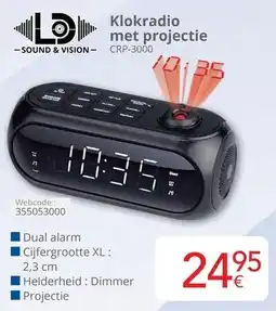 Eldi Sound & Vision Klokradio met projectie CRP-3000 aanbieding