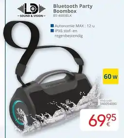 Eldi Sound & Vision Bluetooth Party Boombox BS-4000BLK aanbieding