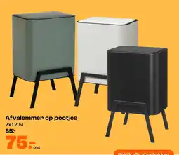 Kwantum Afvalemmer op pootjes aanbieding