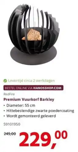 Hanos Premium Vuurkorf Barkley aanbieding
