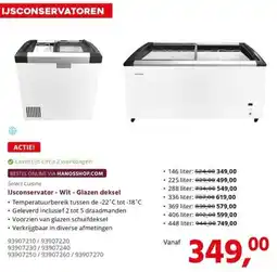 Hanos Select Cuisine IJsconservator - Wit - Glazen deksel aanbieding