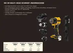 DeWALT 18v xr multi-head schroef boormachine DCD803NT-XJ aanbieding