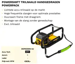 DeWALT Powershift trilnaald handgedragen DCPS320N-XJ aanbieding