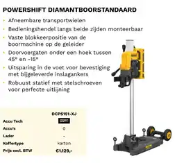 DeWALT Powershift diamantboorstandaard DCPS151-XJ aanbieding