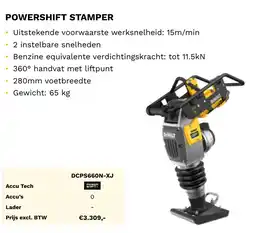 DeWALT Powershift stamper DCPS660N-XJ aanbieding