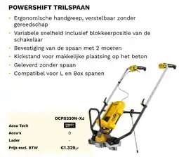 DeWALT Powershift trilspaan DCPS330N-XJ aanbieding