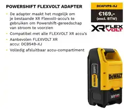 DeWALT Powershift flexvolt adapter DCAFVPS-XJ aanbieding