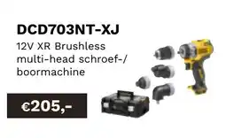DeWALT 12V XR Brushless multi-head schroef-/ boormachine DCD703NT-XJ aanbieding