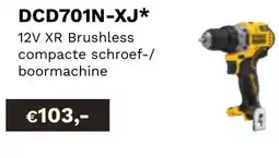 DeWALT 12V XR Brushless compacte schroef-/ boormachine DCD701N-XJ aanbieding