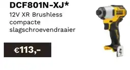 DeWALT 12V XR Brushless compacte slagschroevendraaier DCF801N-XJ aanbieding