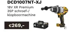 DeWALT 18V XR Premium 3SP schroef-/ klopboormachine DCD1007NT-XJ aanbieding