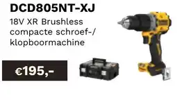 DeWALT 18V XR Brushless compacte schroef klopboormachine DCD805NT-XJ aanbieding