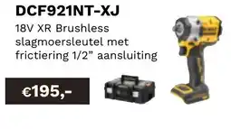 DeWALT 18V XR Brushless slagmoersleutel met frictiering 1/2 aansluiting DCF921NT-XJ aanbieding