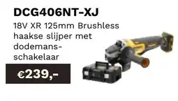 DeWALT 18V XR 125mm Brushless haakse slijper met dodemans- schakelaar DCG406NT-XJ aanbieding