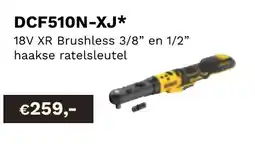 DeWALT 18V XR Brushless 3/8 en 1/2 haakse ratelsleutel DCF510N-XJ aanbieding