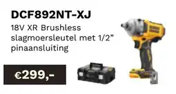 DeWALT 18V XR Brushless slagmoersleutel met 1/2" pinaansluiting DCF892NT-XJ aanbieding