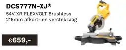 DeWALT 54V XR flexbolt Brushless 216mm afkort- en verstekzaag DCS777N-XJ aanbieding