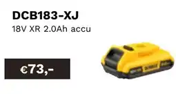 DeWALT 18V XR 2.0Ah accu DCB183-XJ aanbieding