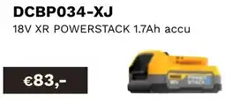 DeWALT 18V XR powerstack 1.7Ah accu DCBP034-XJ aanbieding