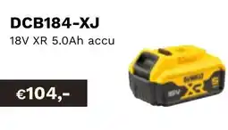 DeWALT 18V XR 5.0Ah accu DCB184-XJ aanbieding