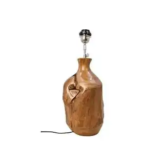 Leen Bakker HSM Collection tafellamp Bottle - bruin - 20-22x49 cm - Leen Bakker aanbieding