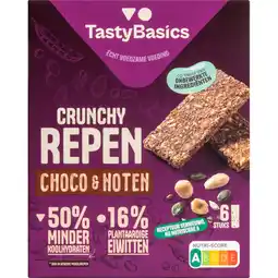 Albert Heijn TastyBasics Crunchy repen choco & noten aanbieding