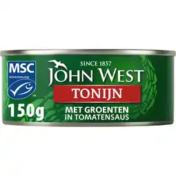 Albert Heijn John West Tonijnstukken met groente aanbieding
