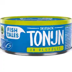 Albert Heijn Fish Tales Skipjack tonijn in olijfolie aanbieding