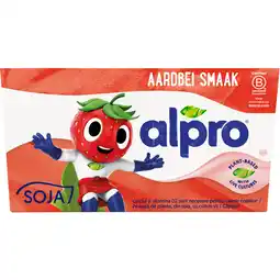 Albert Heijn Alpro Soja yoghurt aardbei kids 4-pack aanbieding