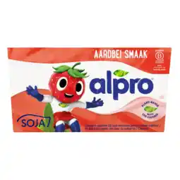 Albert Heijn Alpro Soja yoghurt aardbei kids 4-pack aanbieding