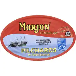 Albert Heijn Morjon Pilchards in tomatensaus aanbieding