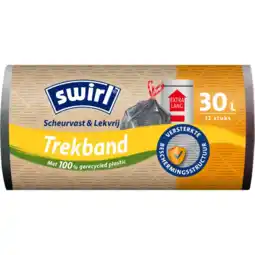 Albert Heijn Swirl Vuilniszakken embossed trekband 30 liter aanbieding