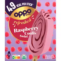 Albert Heijn Oppo Brothers Refreshed raspberry coulis swirl aanbieding