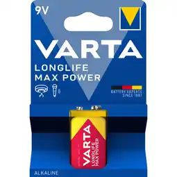 Albert Heijn Varta Longlife max power 9V alkaline batterij aanbieding