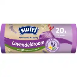 Albert Heijn Swirl Vuilniszakken lavendeldroom 20 liter aanbieding