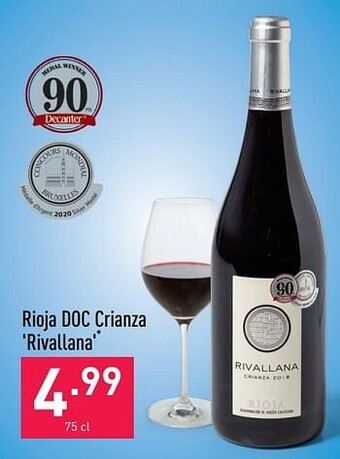 ALDI Rioja doc crianza rivallana aanbieding