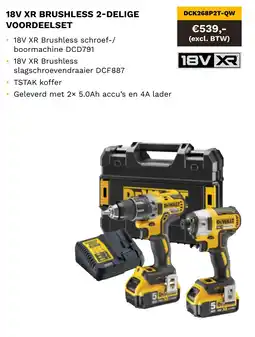 DeWALT 18V XR brushless 2-delige voordeelset DCK268P2T-QW aanbieding
