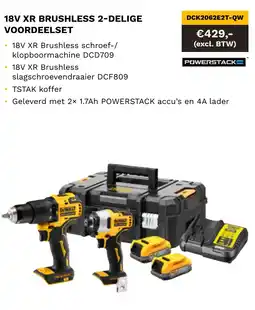 DeWALT 18V XR brushless 2-delige voordeelset DCK2062E2T-QW aanbieding