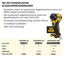 DeWALT 18V XR hydraulische slagschroevendraaier DCF870N-XJ aanbieding