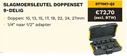 DeWALT Slagmoersleutel doppenset 9-delig DT7507-QZ aanbieding